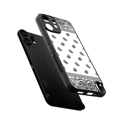 Paisley White sleek cmf nothing phone 2 pro cover with tempered glass back and TPU edges
