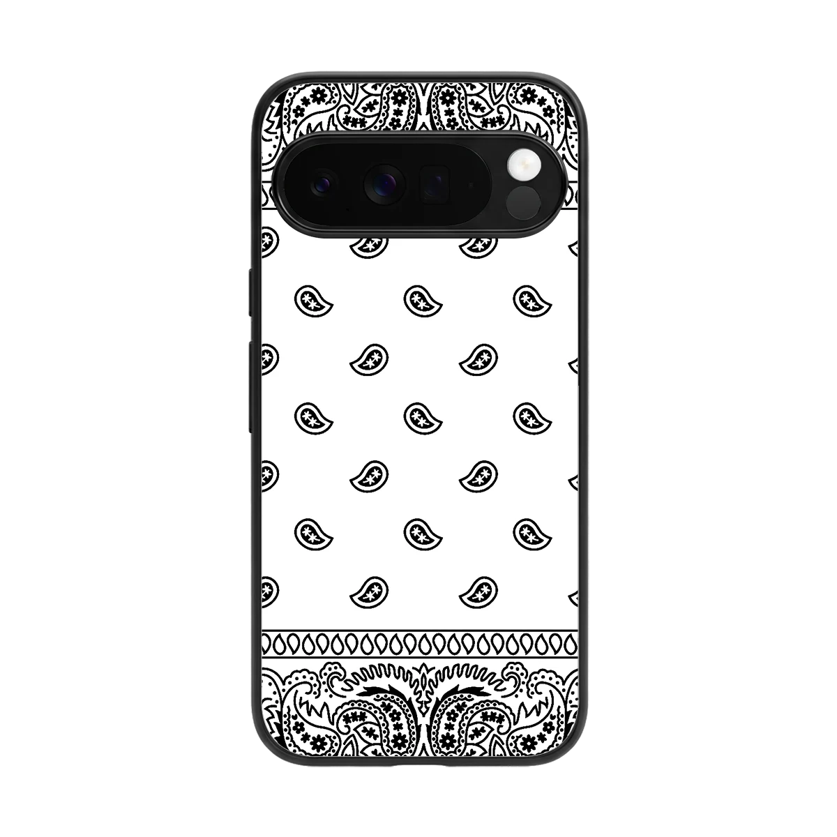 Paisley White back phone cover | glass case for google pixel 10 pro xl