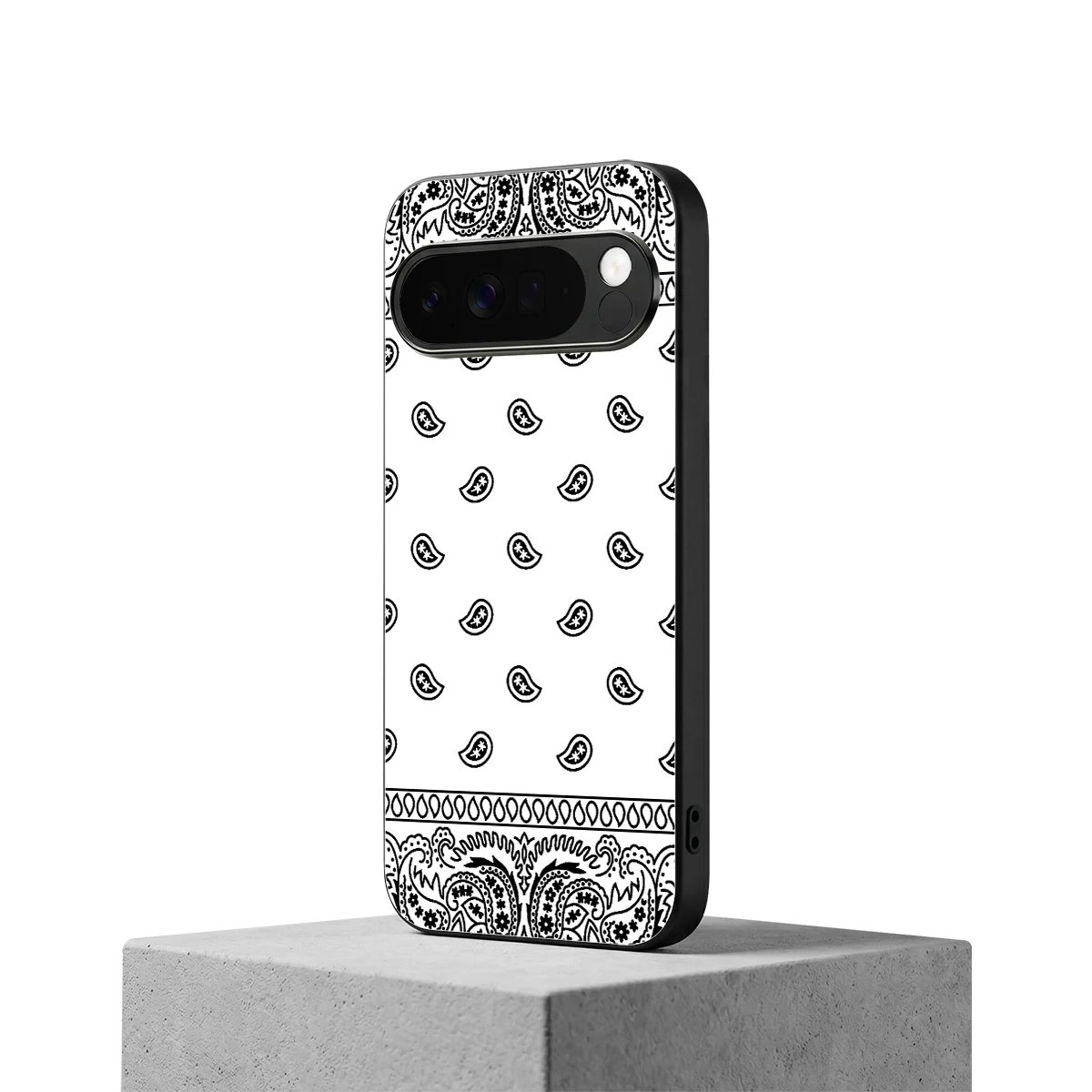 Paisley White google pixel 10 pro xl mobile cover | shockproof glass phone case