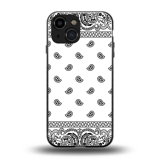 Paisley White back phone cover | glass case for iphone 13 mini