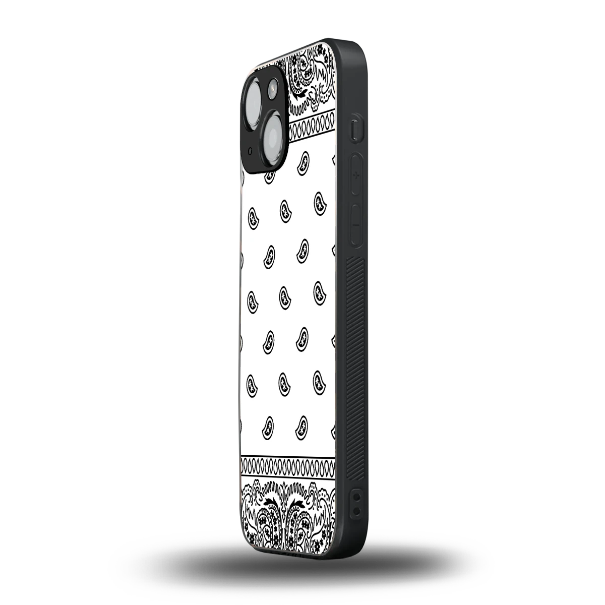 Paisley White iphone 13 mini mobile cover | shockproof glass phone case