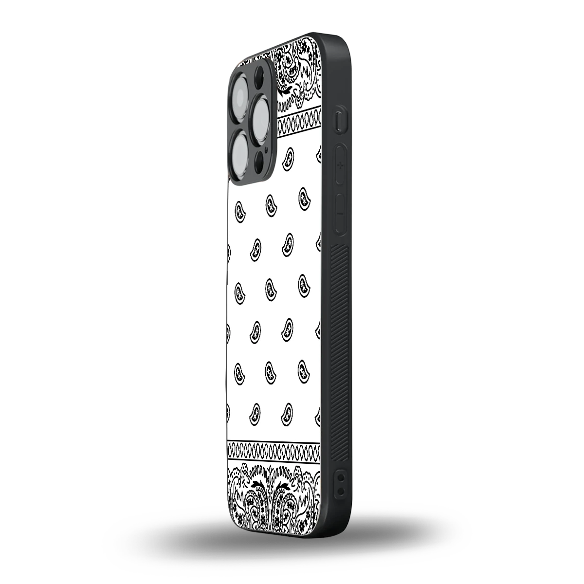 Paisley White iphone 12 pro max mobile cover | shockproof glass phone case
