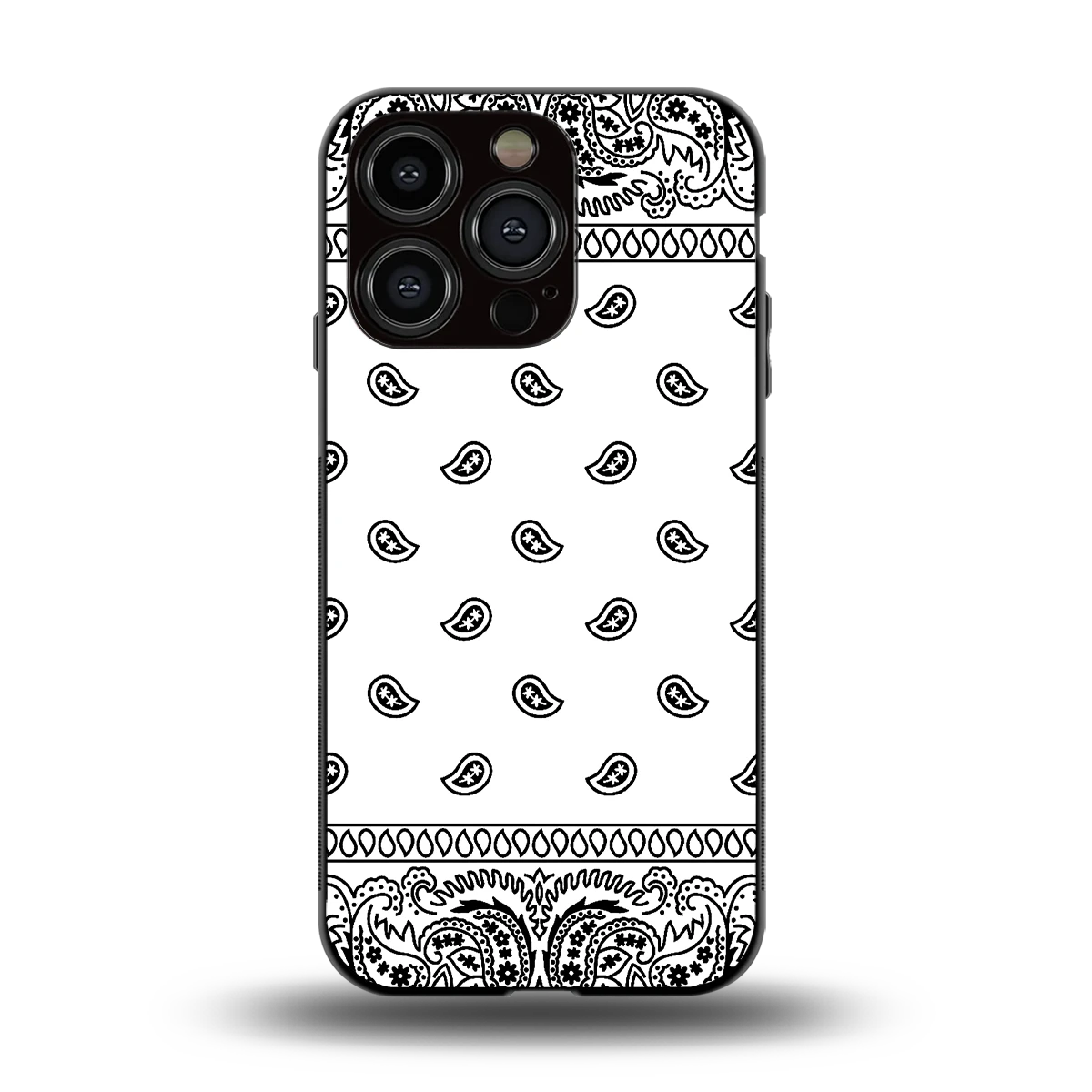 Paisley White back phone cover | glass case for iphone 13 pro