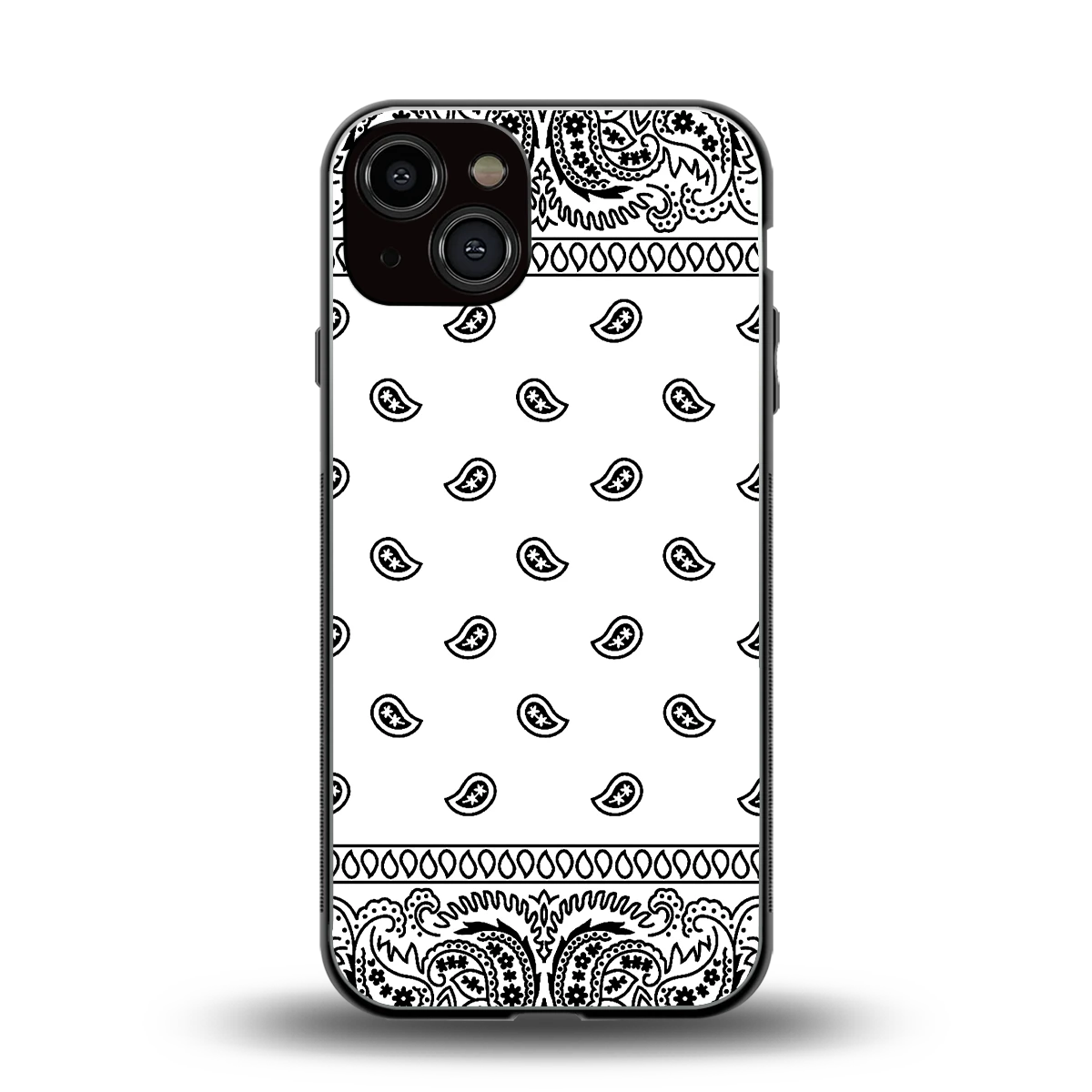 Paisley White back phone cover | glass case for iphone 14