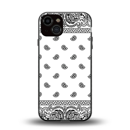 Paisley White back phone cover | glass case for iphone 14