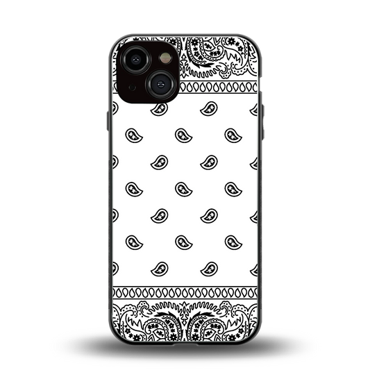 Paisley White back phone cover | glass case for iphone 14