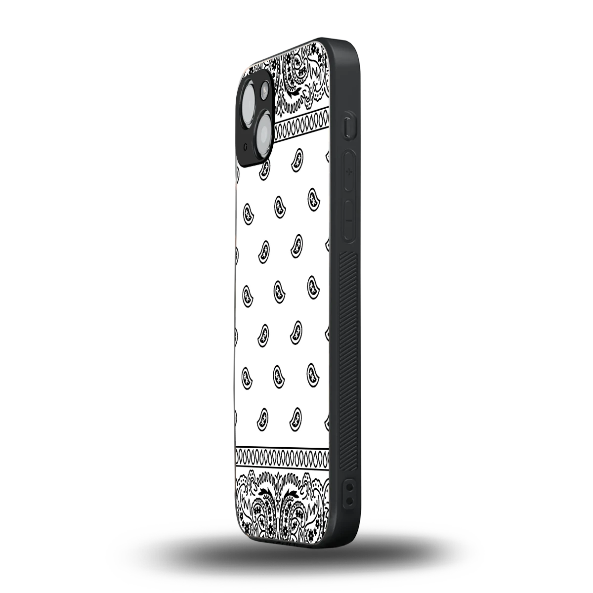 Paisley White iphone 14 mobile cover | shockproof glass phone case