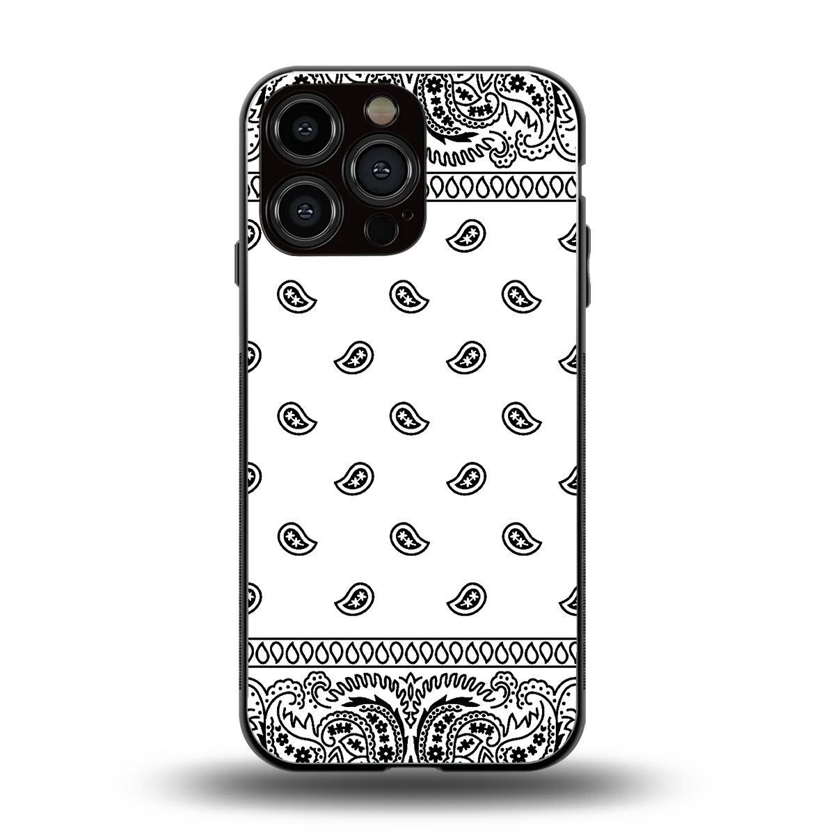 Paisley White back phone cover | glass case for iphone 15 pro max