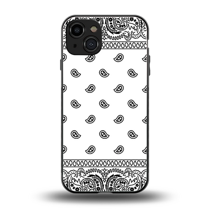 Paisley White back phone cover | glass case for iphone 15