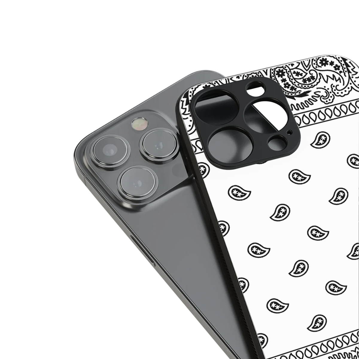Paisley White Phone Case for Iphone 16 | Glass Case