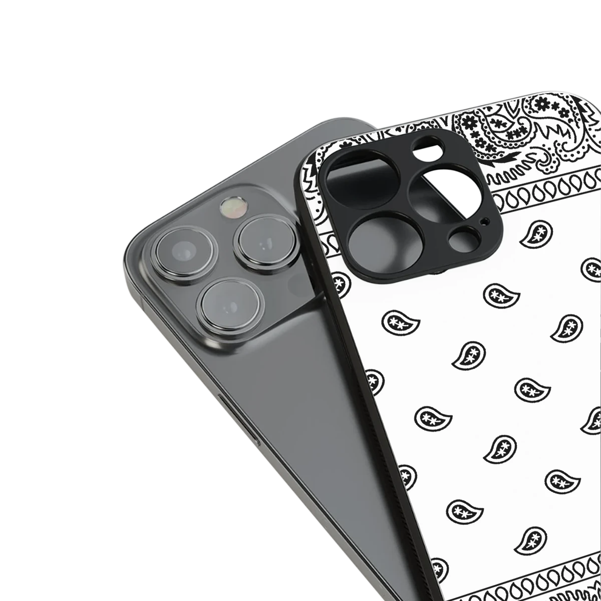 Paisley White stylish phone case for iphone 13 mini | glossy glass and slim fit