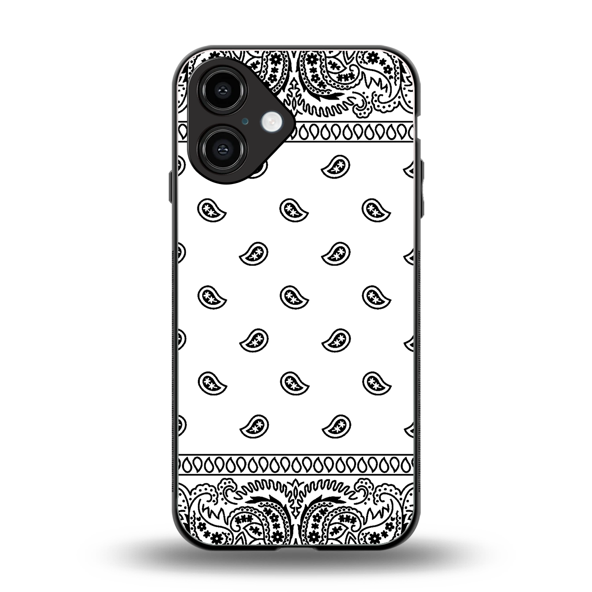 Paisley White Phone Case for Iphone 16 | Glass Case