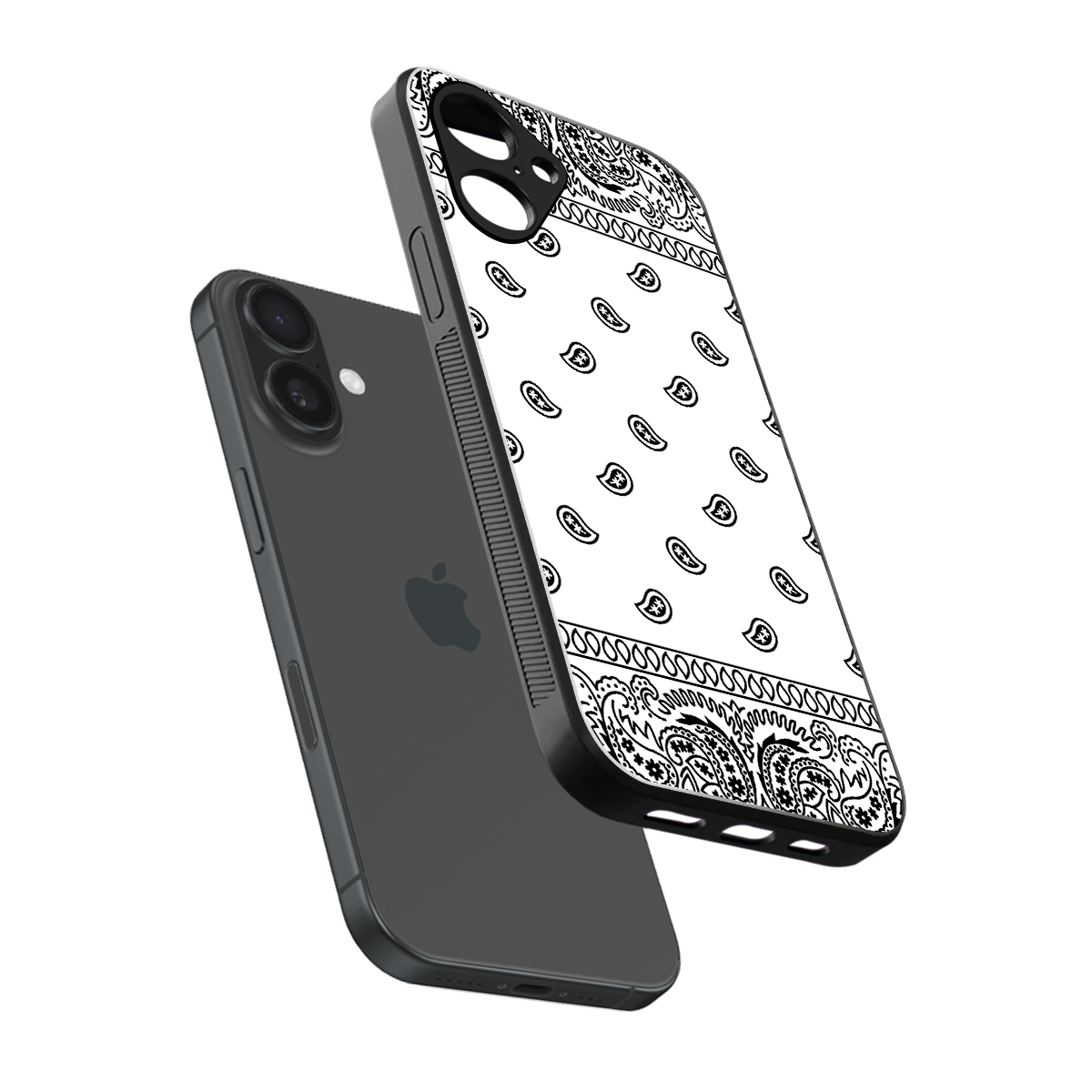 Paisley White Phone Case for Iphone 16 | Glass Case