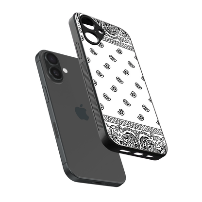 Paisley White Phone Case for Iphone 16 | Glass Case