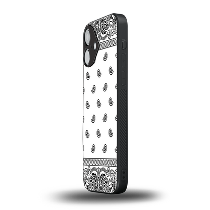 Paisley White Phone Case for Iphone 16 | Glass Case