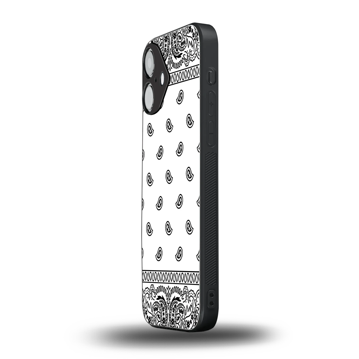 Paisley White iPhone 16 mobile cover | shockproof glass phone case