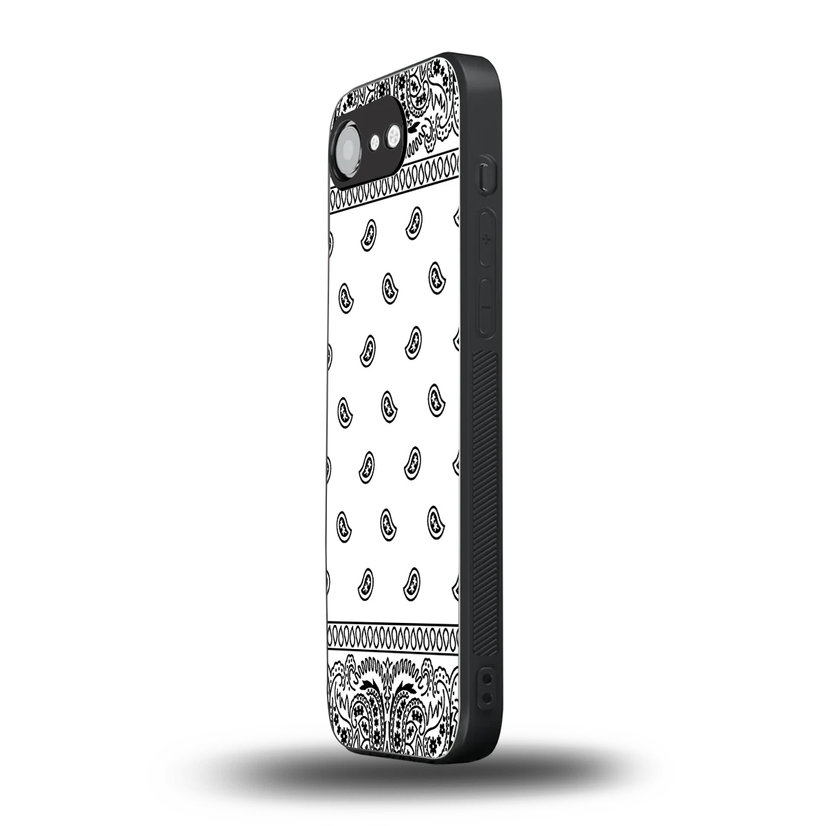 Paisley White iphone 16e mobile cover | shockproof glass phone case