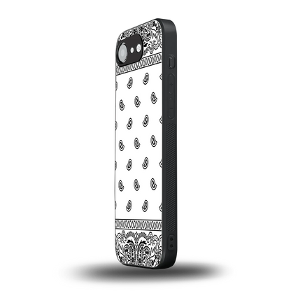 Paisley White iphone 16e mobile cover | shockproof glass phone case