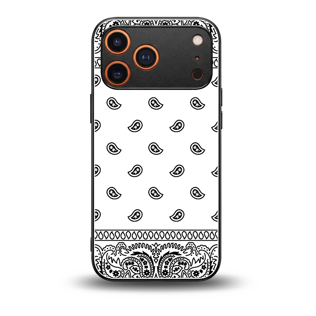 Paisley White back phone cover | glass case for iphone 17 pro