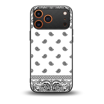 Paisley White back phone cover | glass case for iphone 17 pro