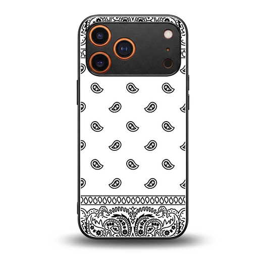 Paisley White back phone cover | glass case for iphone 17 pro