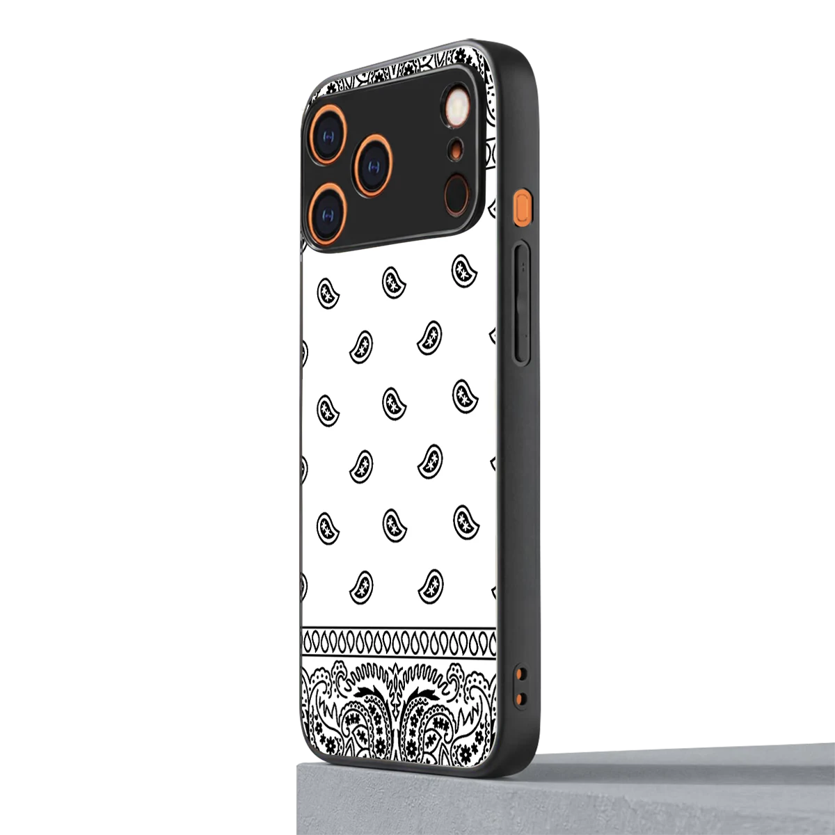 Paisley White iphone 17 pro mobile cover | shockproof glass phone case