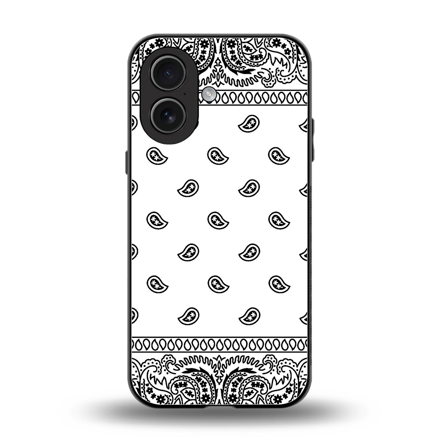 Paisley White back phone cover | glass case for iphone 17