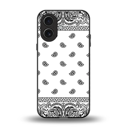 Paisley White back phone cover | glass case for iphone 17