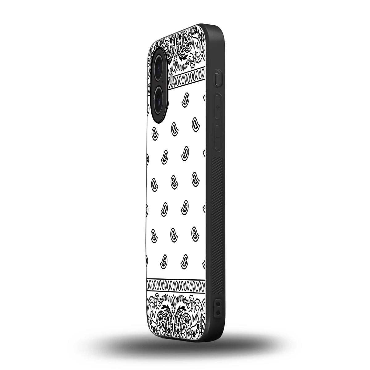 Paisley White iphone 17 mobile cover | shockproof glass phone case