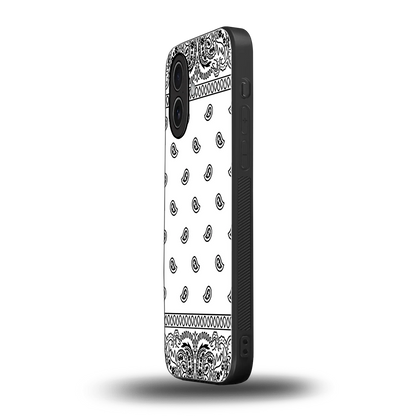 Paisley White iphone 17 mobile cover | shockproof glass phone case