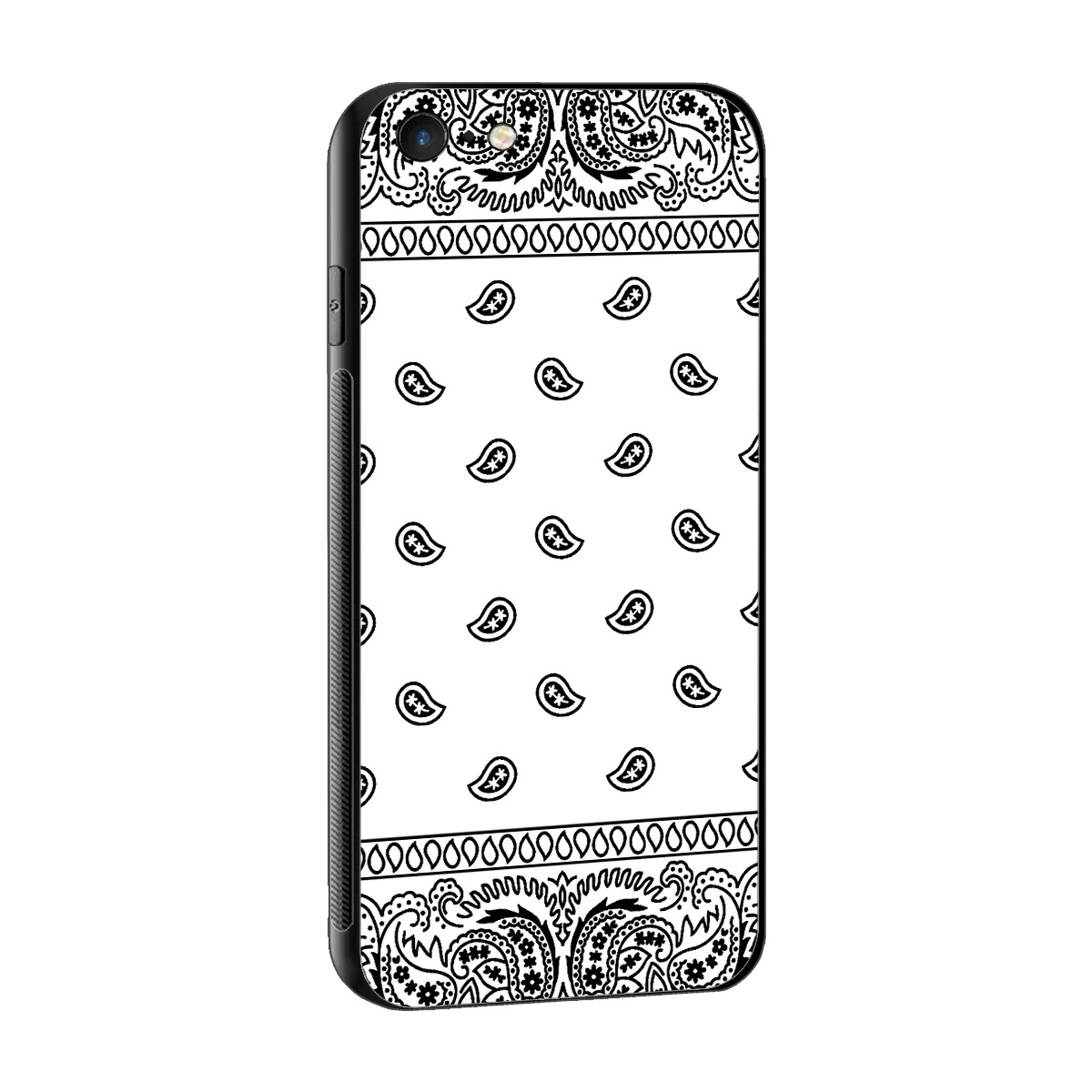Paisley White sleek iphone 6 cover with tempered glass back and TPU edges