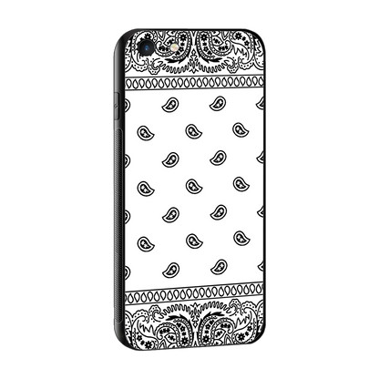 Paisley White sleek iphone 6s cover with tempered glass back and TPU edges