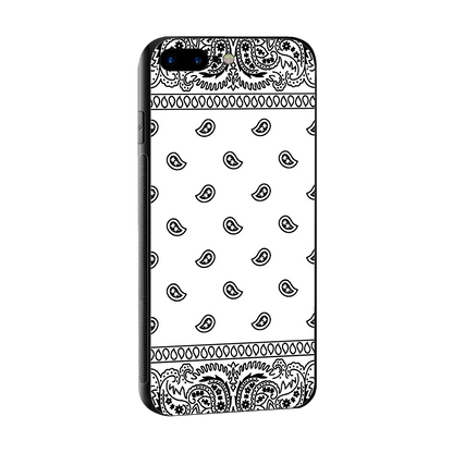 Paisley White sleek iphone 8 plus cover with tempered glass back and TPU edges