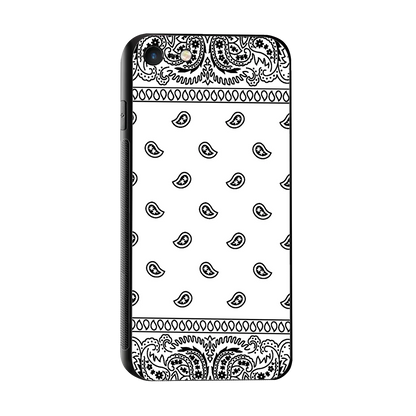 Paisley White sleek iphone 7 cover with tempered glass back and TPU edges