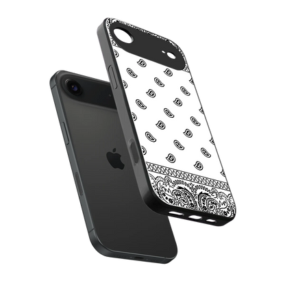Paisley White sleek iphone air cover with tempered glass back and TPU edges
