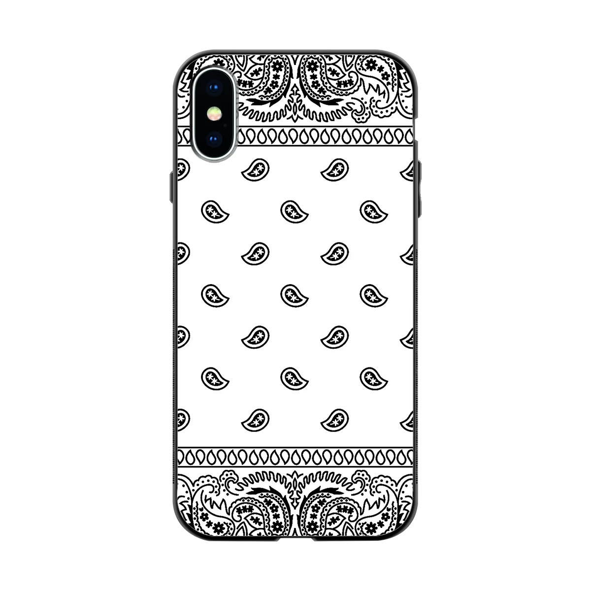 Paisley White back phone cover | glass case for iphone x