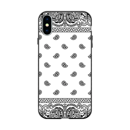 Paisley White back phone cover | glass case for iphone x