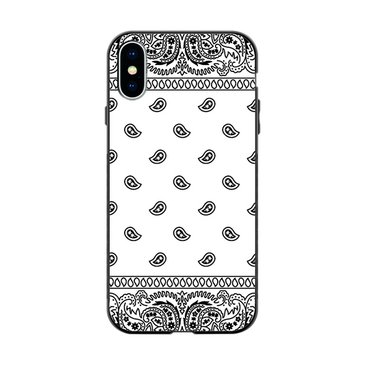 Paisley White back phone cover | glass case for iphone x