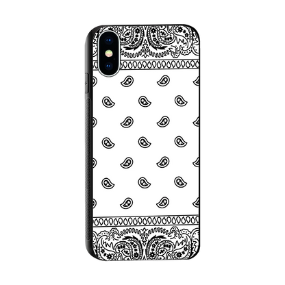 Paisley White sleek iphone x cover with tempered glass back and TPU edges