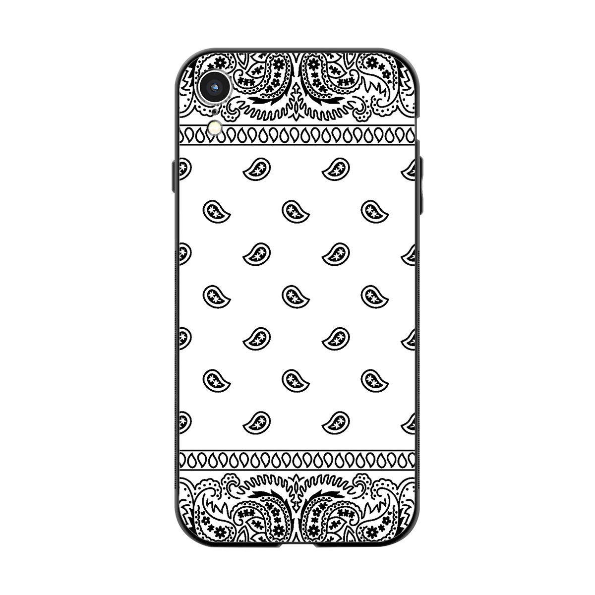 Paisley White back phone cover | glass case for iphone xr