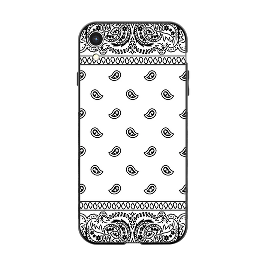 Paisley White back phone cover | glass case for iphone xr