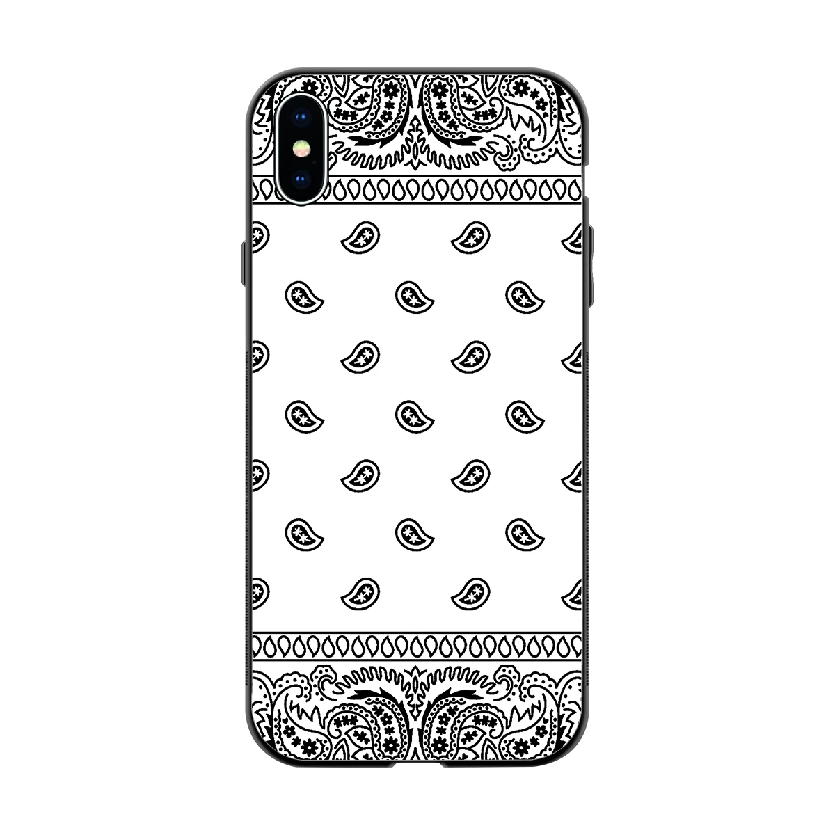 Paisley White back phone cover | glass case for iphone xs max