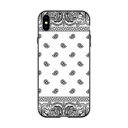 Paisley White back phone cover | glass case for iphone xs max
