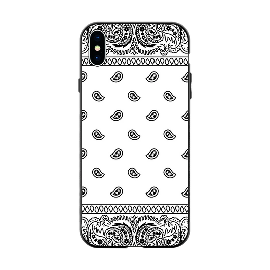 Paisley White back phone cover | glass case for iphone xs max