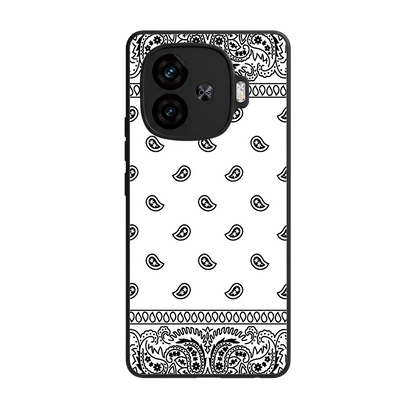Paisley White back phone cover | glass case for iqoo neo 10r 5g