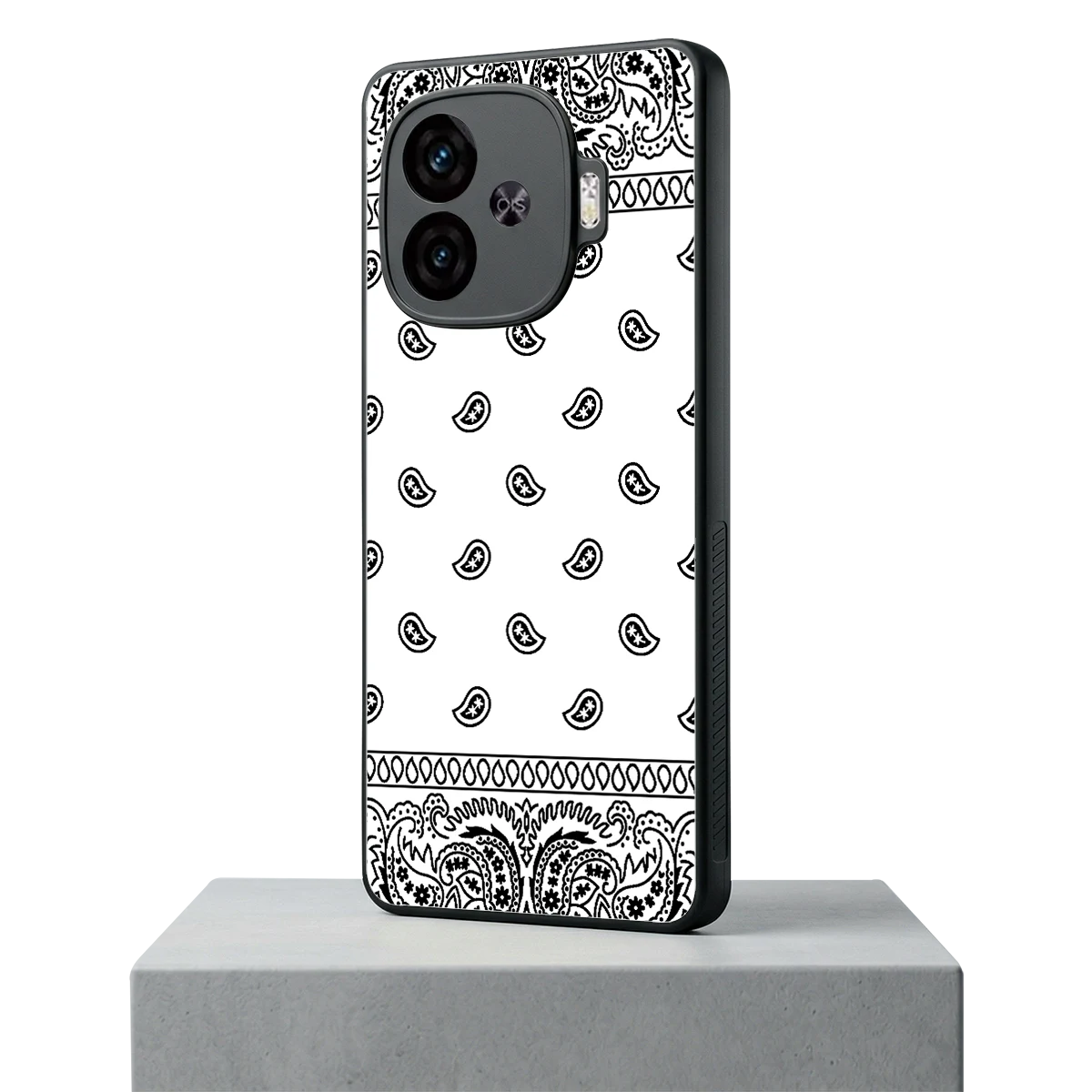 Paisley White iqoo neo 10r 5g mobile cover | shockproof glass phone case