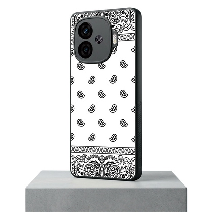 Paisley White iqoo neo 10r 5g mobile cover | shockproof glass phone case