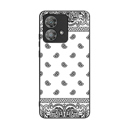 Paisley White back phone cover | glass case for motorola edge 40 neo 5g