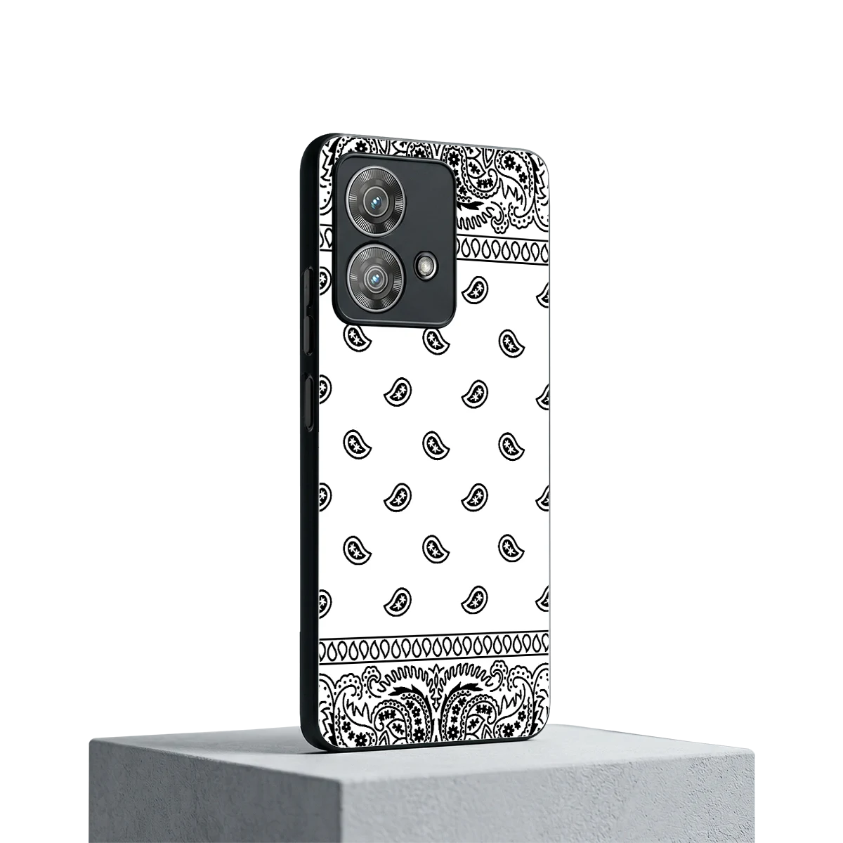 Paisley White motorola edge 40 neo 5g mobile cover | shockproof glass phone case