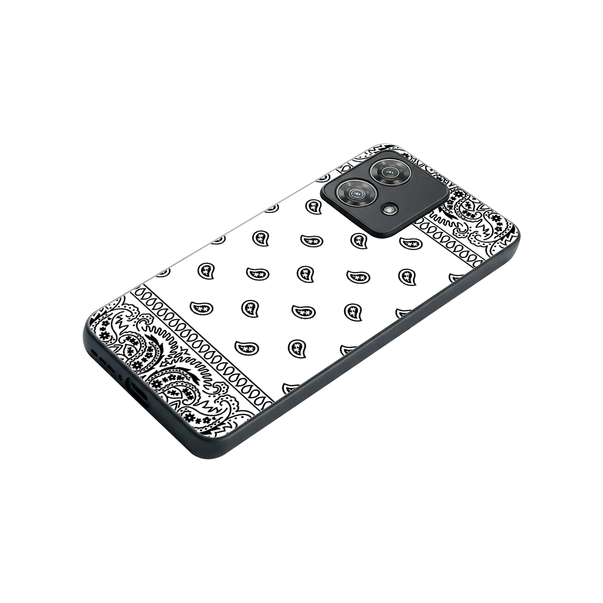 Paisley White stylish phone case for motorola edge 40 neo 5g | glossy glass and slim fit